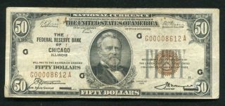 Fr.  1880 - G 1929 $50 Frbn Federal Reserve Bank Note Chicago,  Il
