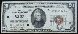 1929 Twenty Dollars National Currency York Note