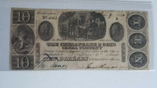 C&o Chesapeake & Ohio Canal Co,  Washington,  Dc $10 A,  Octr 9,  1840 Six Month