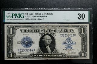 1923 $1 Fr 237 Silver Certificate Pmg Vf - 30 Large Size Graded Us Currency