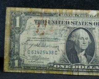 WWII Short Snorter 1935A $1 Yellow Seal North Africa Silver Certificate (205A) 3