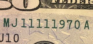 Fancy Serial Number 5 Of A Kind 1 