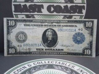 1914 $10 Federal Reserve Note Cleveland Frn 1 East Coast Coin & Collectables