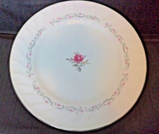 Royal Swirl Fine China Japan 10 1/2 " Dinner Plate " Pink Rose "