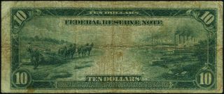 FR.  918 $10 1914 Federal Reserve Note Cleveland VG 3