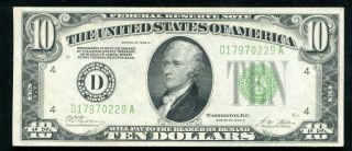 Fr.  2002 - D 1928 - B $10 Frn Federal Reserve Note Cleveland,  Oh Gem Uncirculated