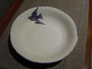 Vintage Bluebird China 9 " Serving Dish Bowl Blue Bird