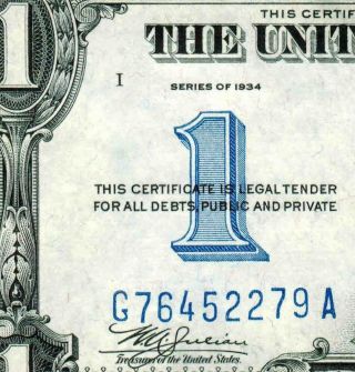 $1 1934 ( (2nd Of 2 Consecutive For))  Funny Back Silver Certificate