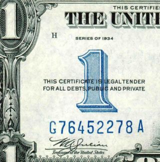 $1 1934 ( (1st Of 2 Consecutive For))  Funny Back Silver Certificate