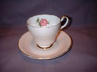 Vintage Royal Standard Cup & Saucer Pale Pink & Gold W/ Flower In Cup Vgc