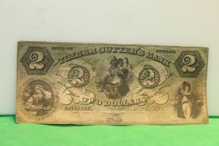 1857 $2 Timber Cutters Bank Savannah,  Ga Slave With Child Schoolgirl Salute