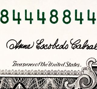 2003a $1 Frn Fancy Serial Number C84448844a Binary Note U.  S.  Currency Note Bill
