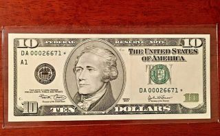 $10 Dollar Star Note,  2003 Crisp Uncirculated Low Run Da 00026671