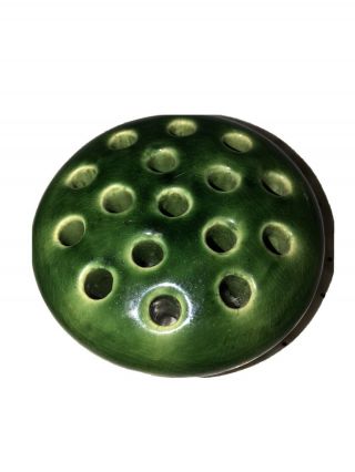 Vintage Pine Green Ceramic Flower Frog