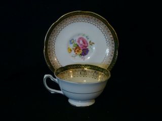 Royal Grafton Fine Bone China England Cup Saucer Made In England Flowers