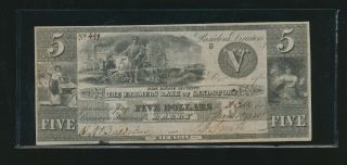1838 $5.  00 The Farmers Bank Of Sandstone - Barry,  Michigan Note - 449