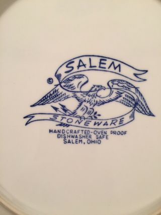 Salem Stoneware “Georgetown” American Eagle and Shield Design Dinner Plate (1) 3