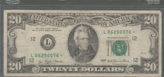 1977 (l) $20 Twenty Dollar Bill Federal Reserve Note San Francisco Star Note Old