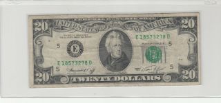 1974 (e) $20 Twenty Dollar Bill Federal Reserve Note Richmond Old Currency Money
