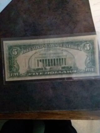 Us Paper Money Error 5 Dollar Bill