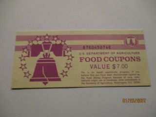 Usda Food Stamp Coupon Booklet 7.  00 1987a Complete -