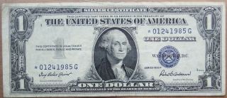 $1 Silver Certificate Star Note Series 1935f Fr 1615