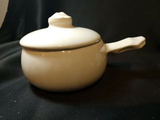 Vintage McCoy Ivory Ceramic Bowl /Pot with Lid 2