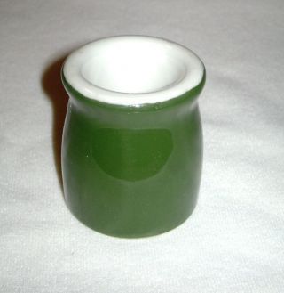 Vintage Shenango Restaurant Ware Green Individual Creamer / Toothpick Holder