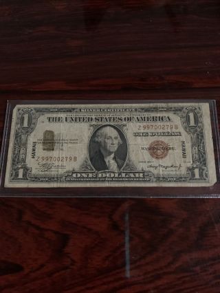 1935 - A $1 Dollar Federal Reserve Note - Hawaii Ww2 Emergency Issue