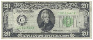 $20 1934 Federal Reserve Note Philadelphia Fr 2054a - Cm Mule Dgs