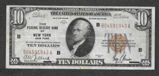 1929 $10 Brown Seal York National Currency Note