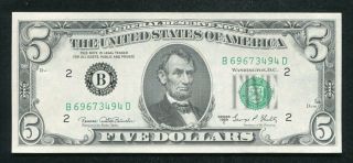 1969 - C $5 Five Dollars Frn Federal Reserve Note York,  Ny Gem Uncirculated