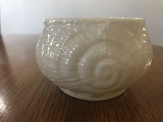 Belleek Irish Porcelain Shell Design Sugar Bowl.  4th Green Mark