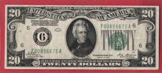 1928 $20.  00 Redeemable In Gold Atlanta Dist 6