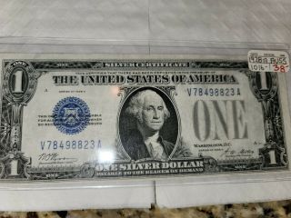 $1 ‘funnyback’ Silver Certificate - 1928 - A - Us Currency Dollar Bill Au - 55