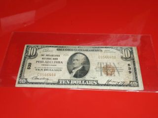 1929 10 The Philadelphia National Bank Of Philadelphia Pennsylvania Circulated