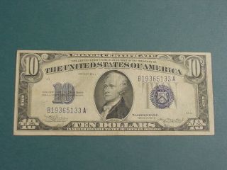 Series 1934 A $10 Ten Dollar Silver Certificate Blue Seal Circulated