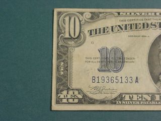 Series 1934 A $10 Ten Dollar Silver Certificate Blue Seal Circulated 3