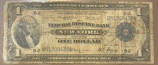 1 Dollar Federal Reserve Bank York 1918
