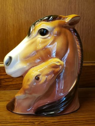 Vintage,  Royal Copley Ceramic Vase - Mare And Foal