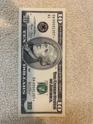 2003 $10 Frn Federal Reserver Star Note Uncirculated 5 Digit Serial Number