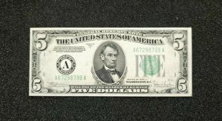 1934 C | $5 Federal Reserve Note | Uncirculated | A | Boston