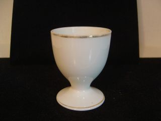 Vintage Nippon Hand Painted White And Gold Porcelain Egg Cup 2 - 1/2 " High