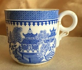 Vintage Royal Worcester Blue Willow Coffee/tea Cup - Very Thin Porcelain