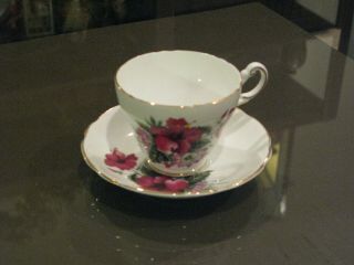 Vintage Regency Bone China Tea Cup And Saucer - Hibiscus & Passion Flower