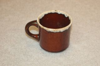 Hull Oven Proof Brown Drip Coffee Mug Cup Ceramic Tea Vintage Usa 3.  5 Tall