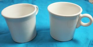 2 Fiestaware White Tom & Jerry Ring - Handled Mugs
