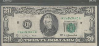 1977 (h) $20 Twenty Dollar Bill Federal Reserve Note St.  Louis Miscut Fancy 5 4s