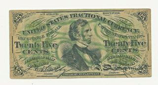 1863 25 Twenty Five Cents Fractional Currency Bank Note Civil War
