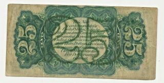1863 25 TWENTY FIVE CENTS FRACTIONAL CURRENCY BANK NOTE CIVIL WAR 2